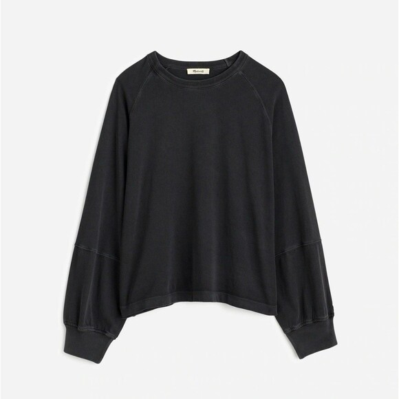 Madewell Top Sweatshirt XXS Heather Gray Raglan Long Sleeve Oversized Relaxed - Picture 2 of 8